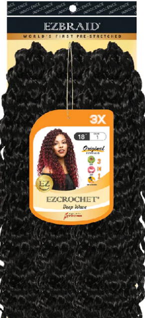 EZCROCHET DEEP WAVE 18 INCH 3X MULTIPLE COLORS - Hair Emporium Plus
